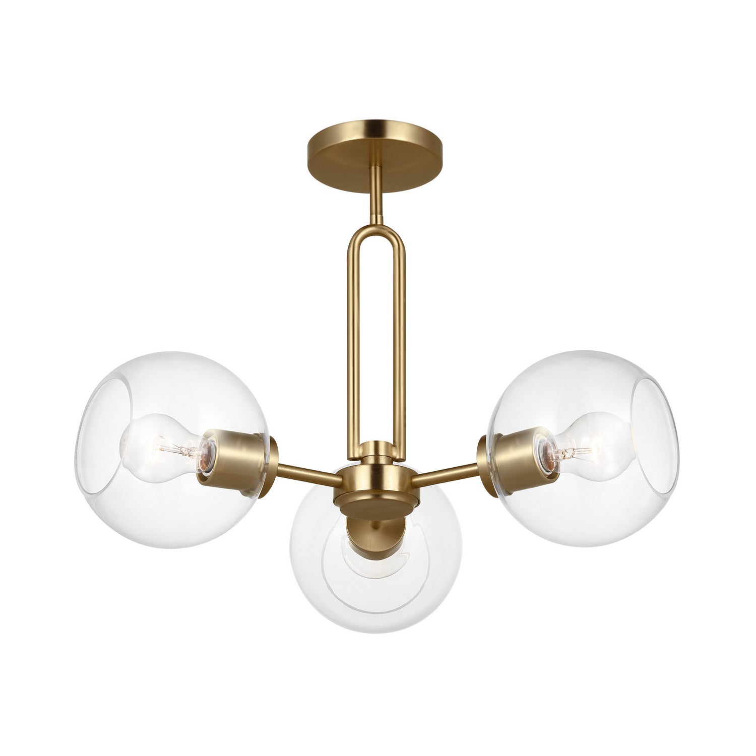 Visual Comfort Studio - 7755703-848 - Three Light Semi-Flush Mount - Codyn - Satin Brass