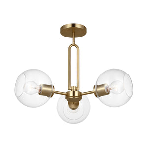 Visual Comfort Studio - 7755703-848 - Three Light Semi-Flush Mount - Codyn - Satin Brass