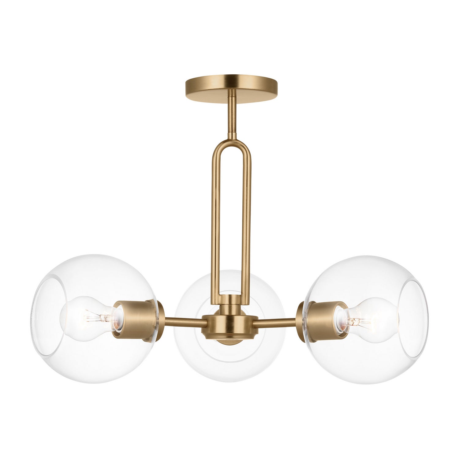 Visual Comfort Studio - 7755703-848 - Three Light Semi-Flush Mount - Codyn - Satin Brass