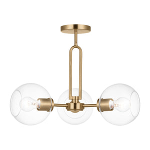 Visual Comfort Studio - 7755703-848 - Three Light Semi-Flush Mount - Codyn - Satin Brass