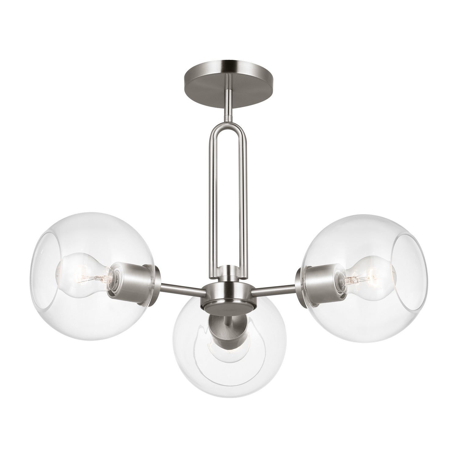 Visual Comfort Studio - 7755703-962 - Three Light Semi-Flush Mount - Codyn - Brushed Nickel