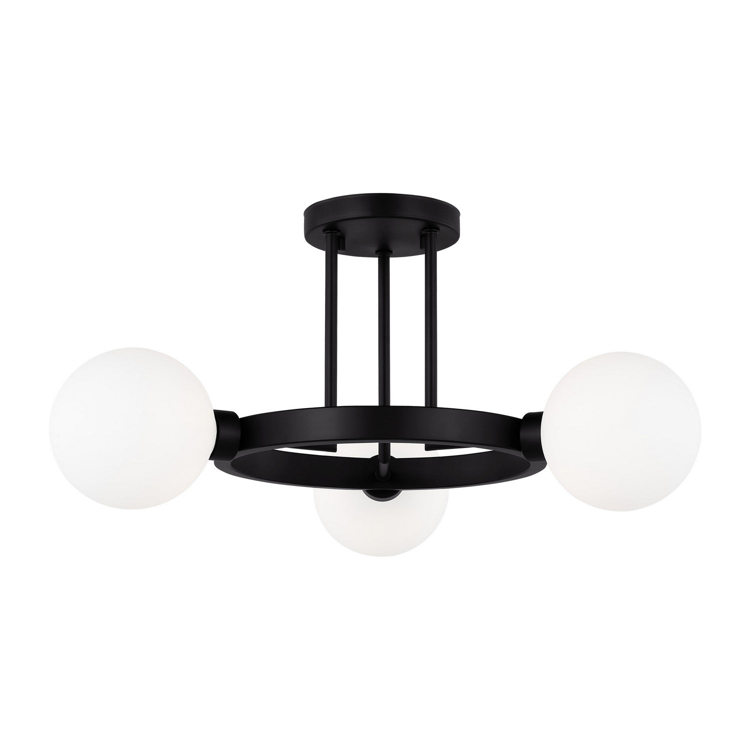 Visual Comfort Studio - 7761603-112 - Three Light Semi-Flush Mount - Clybourn - Midnight Black