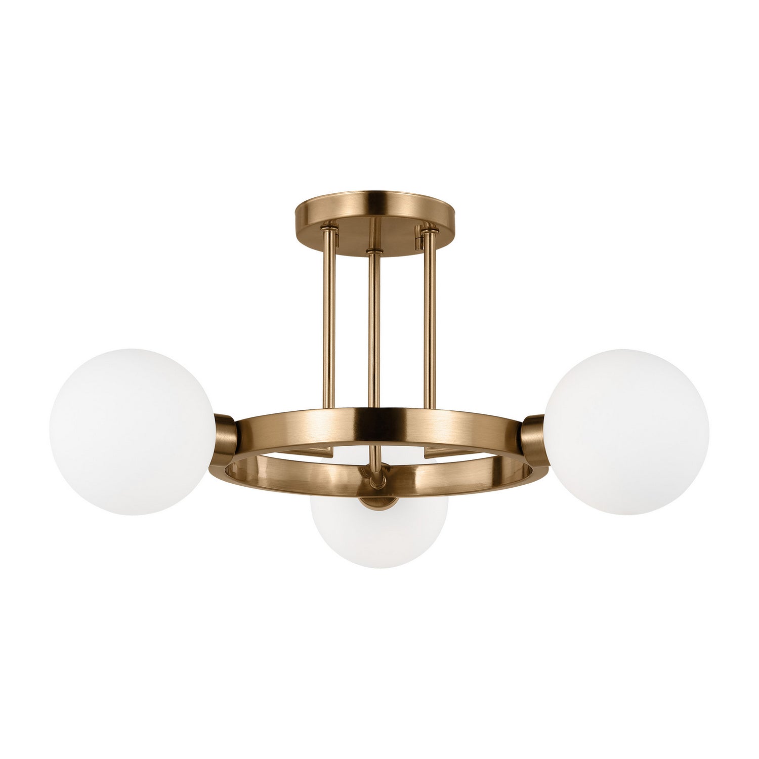 Visual Comfort Studio - 7761603-848 - Three Light Semi-Flush Mount - Clybourn - Satin Brass