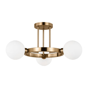 Visual Comfort Studio - 7761603-848 - Three Light Semi-Flush Mount - Clybourn - Satin Brass