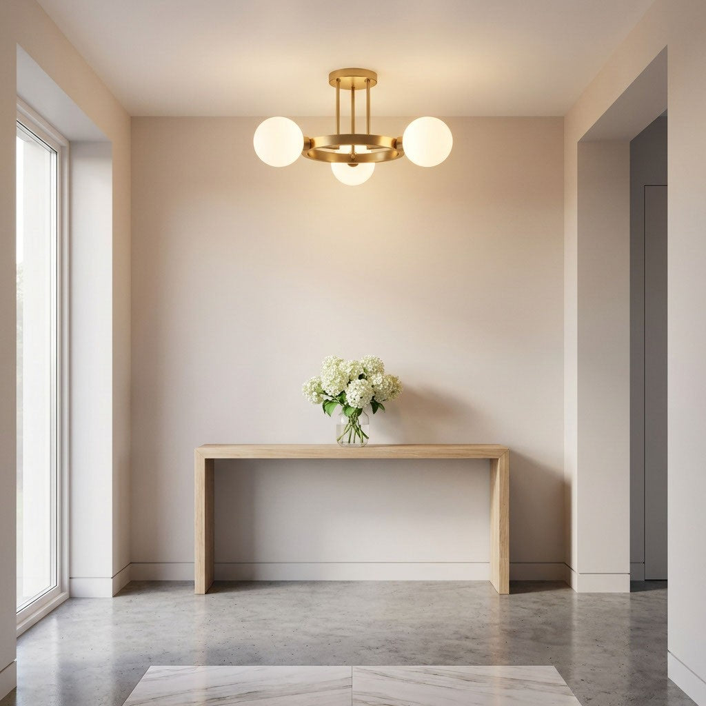 Visual Comfort Studio - 7761603-848 - Three Light Semi-Flush Mount - Clybourn - Satin Brass