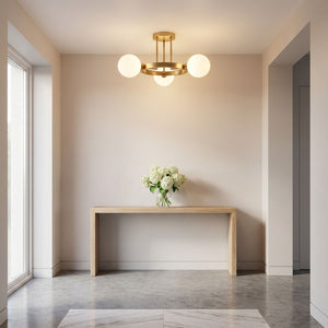 Visual Comfort Studio - 7761603-848 - Three Light Semi-Flush Mount - Clybourn - Satin Brass