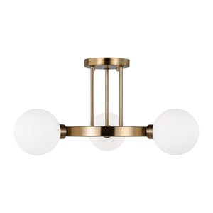 Visual Comfort Studio - 7761603-848 - Three Light Semi-Flush Mount - Clybourn - Satin Brass