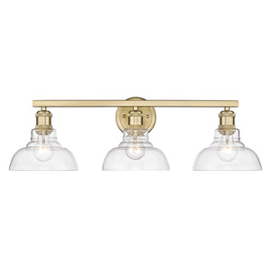 Golden - 0305-BA3 BCB-CLR - Three Light Bath Vanity - Carver BCB - Brushed Champagne Bronze