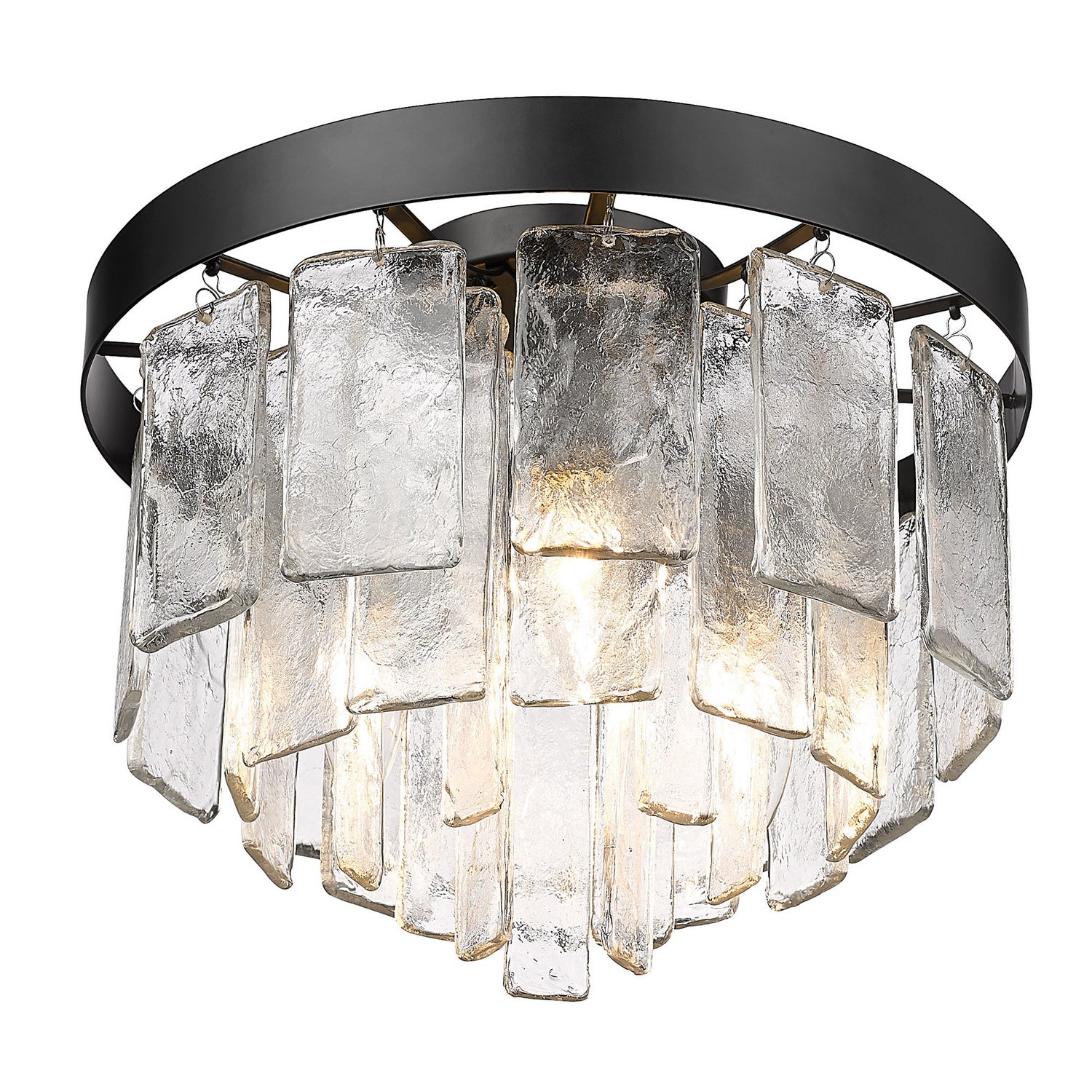 Golden - 1768-FM BLK-HWG - Three Light Flush Mount - Ciara BLK - Matte Black