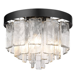 Golden - 1768-FM BLK-HWG - Three Light Flush Mount - Ciara BLK - Matte Black