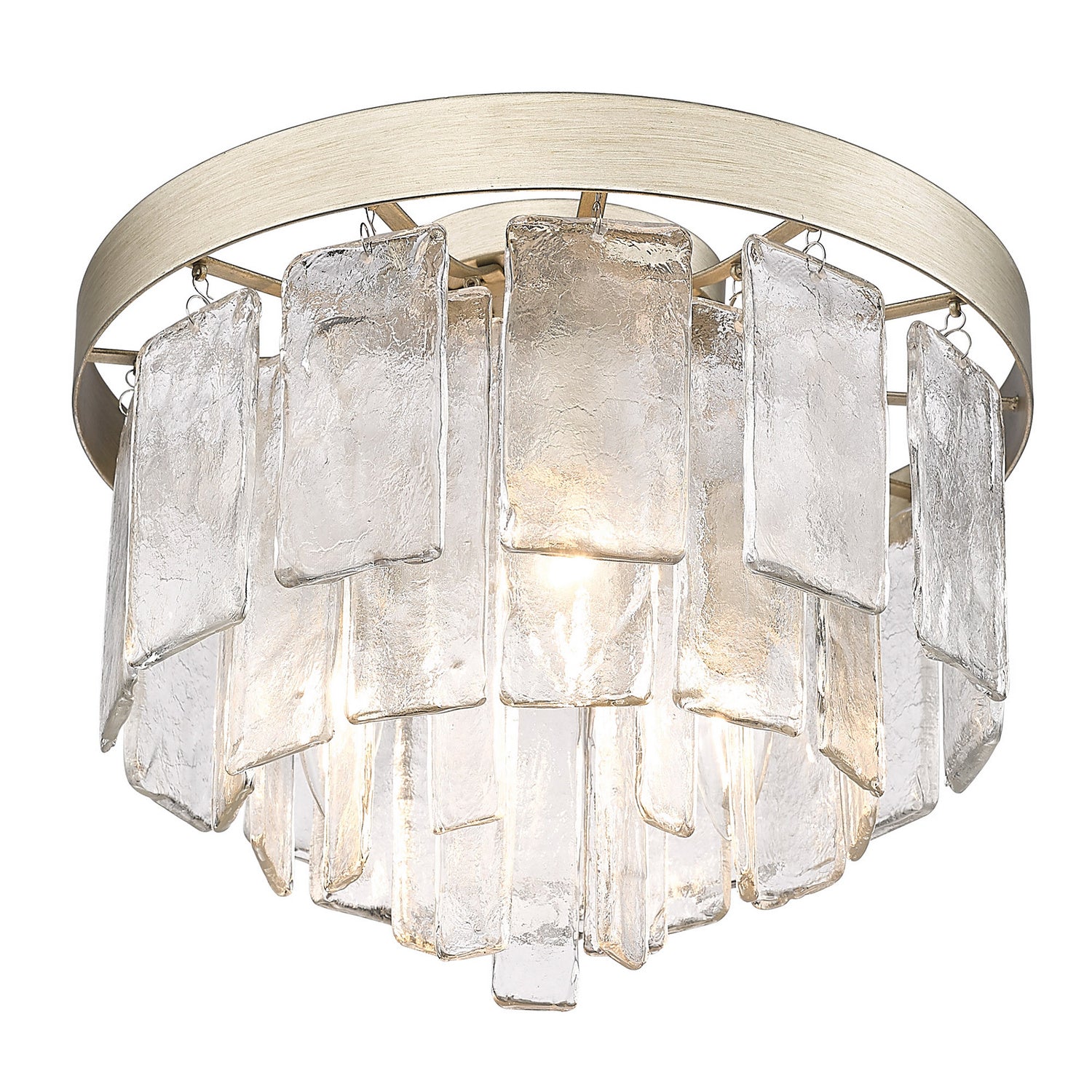 Golden - 1768-FM WG-HWG - Three Light Flush Mount - Ciara WG - White Gold