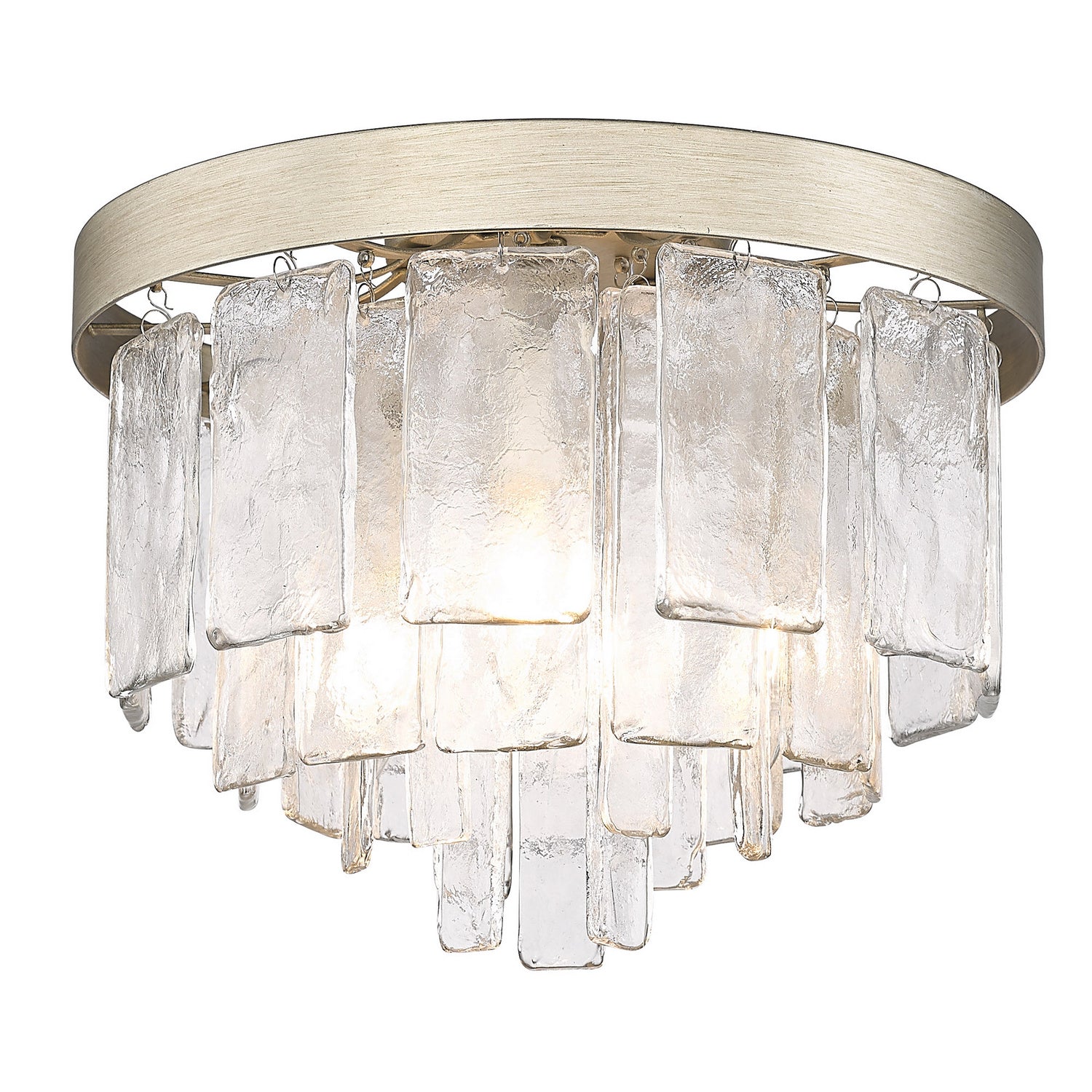 Golden - 1768-FM WG-HWG - Three Light Flush Mount - Ciara WG - White Gold