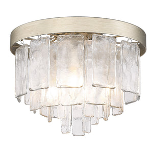 Golden - 1768-FM WG-HWG - Three Light Flush Mount - Ciara WG - White Gold