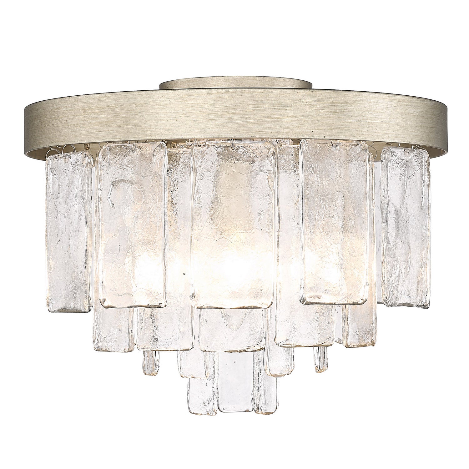 Golden - 1768-FM WG-HWG - Three Light Flush Mount - Ciara WG - White Gold