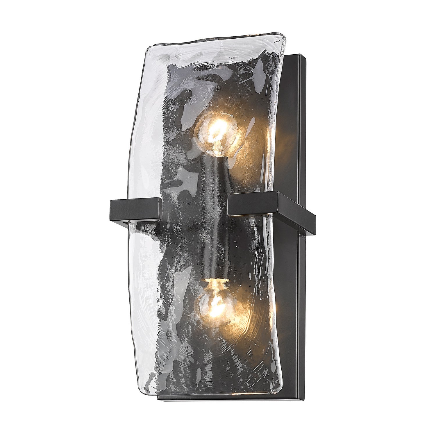 Golden - 3164-WSC BLK-HWG - Two Light Wall Sconce - Aenon - Matte Black