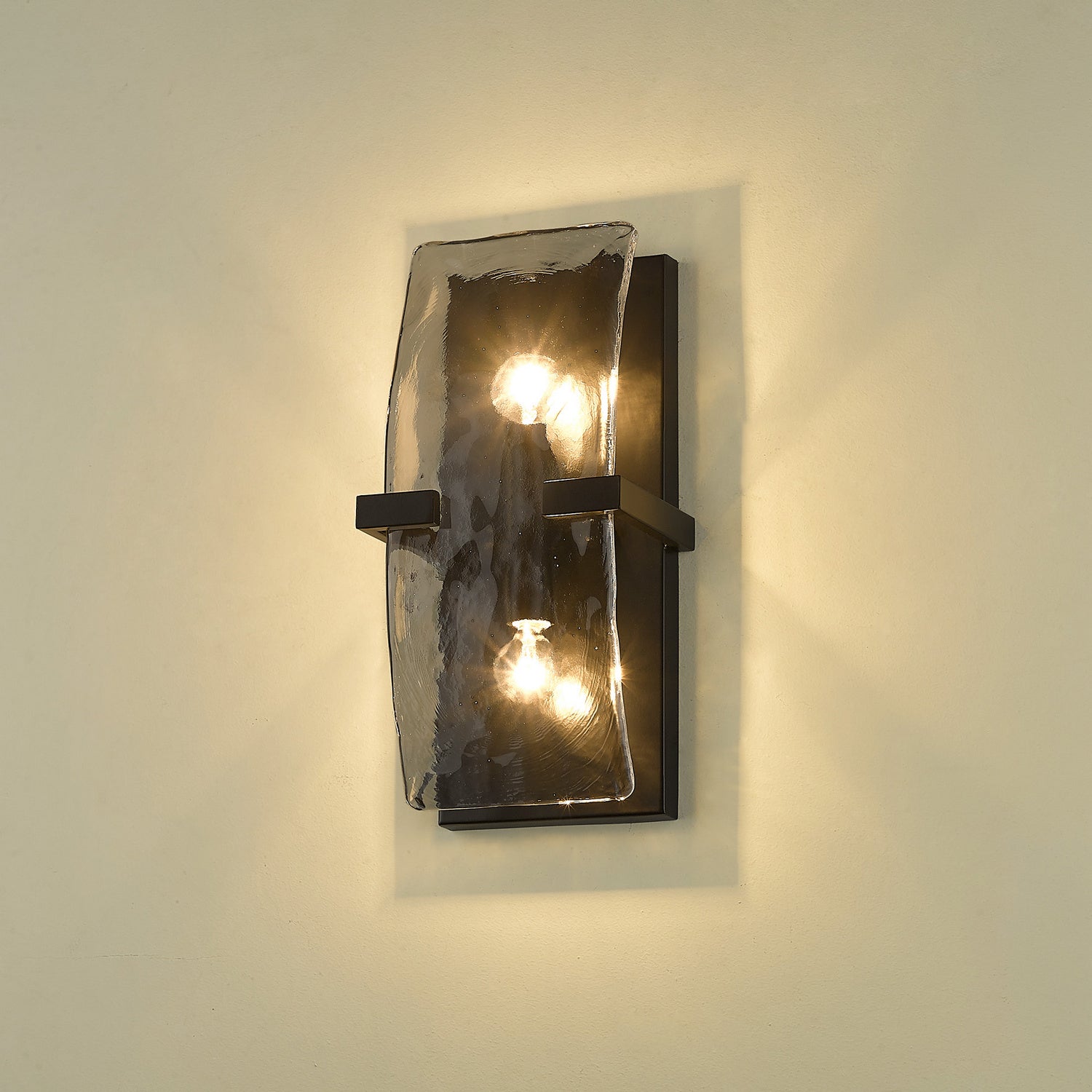 Golden - 3164-WSC BLK-HWG - Two Light Wall Sconce - Aenon - Matte Black