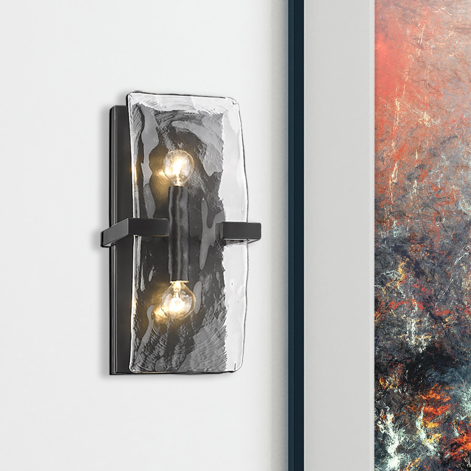 Golden - 3164-WSC BLK-HWG - Two Light Wall Sconce - Aenon - Matte Black