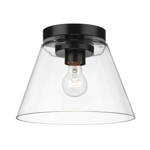 Golden - 3189-FM11 BLK-CLR - One Light Flush Mount - Penn - Matte Black