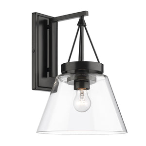 Golden - 3189-WSC BLK-CLR - One Light Wall Sconce - Penn - Matte Black