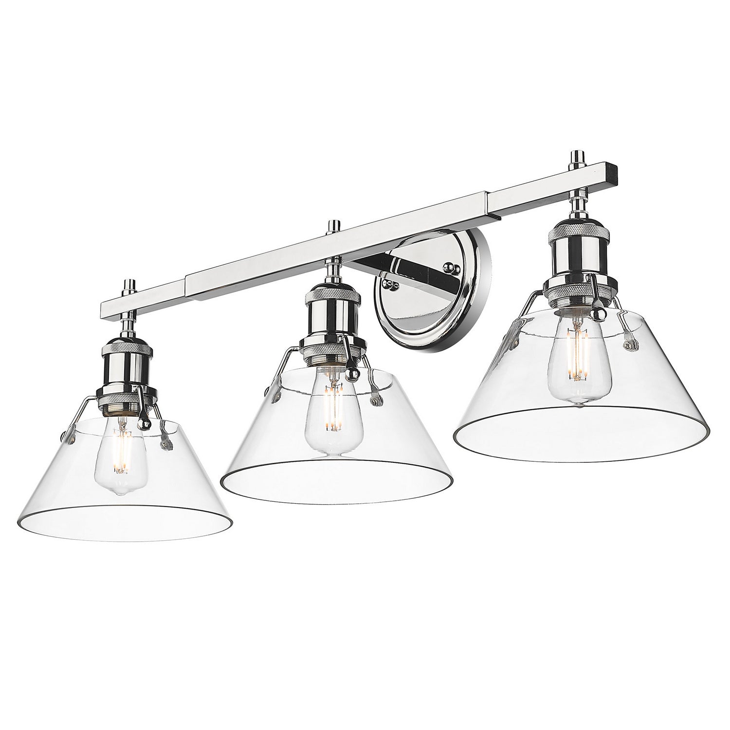 Golden - 3306-BA3 CH-CLR - Three Light Bath Vanity - Orwell CH - Chrome