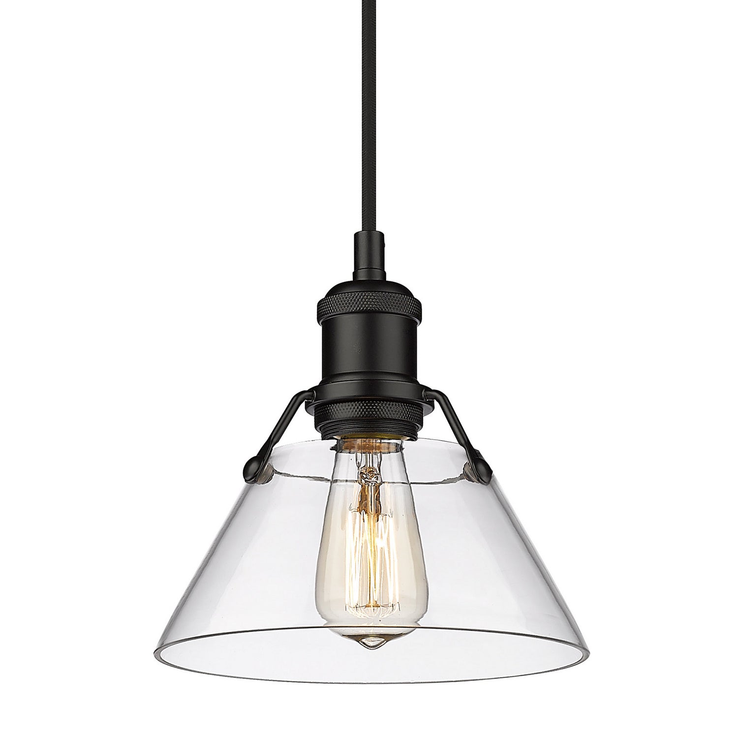 Golden - 3306-S BLK-CLR - One Light Mini Pendant - Orwell BLK - Matte Black