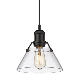 Golden - 3306-S BLK-CLR - One Light Mini Pendant - Orwell BLK - Matte Black