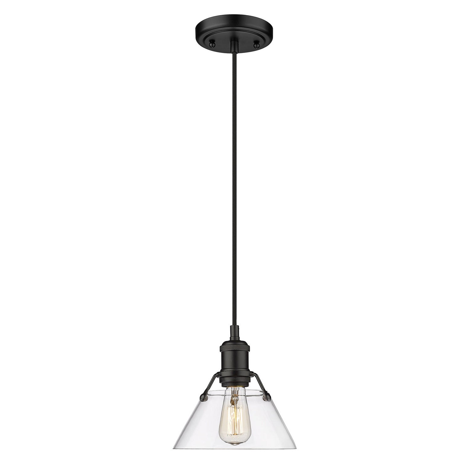 Golden - 3306-S BLK-CLR - One Light Mini Pendant - Orwell BLK - Matte Black