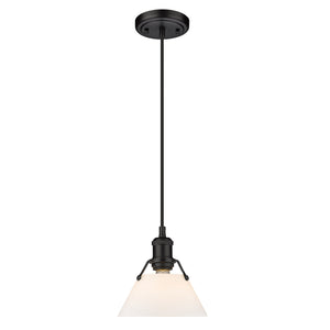 Golden - 3306-S BLK-OP - One Light Mini Pendant - Orwell BLK - Matte Black