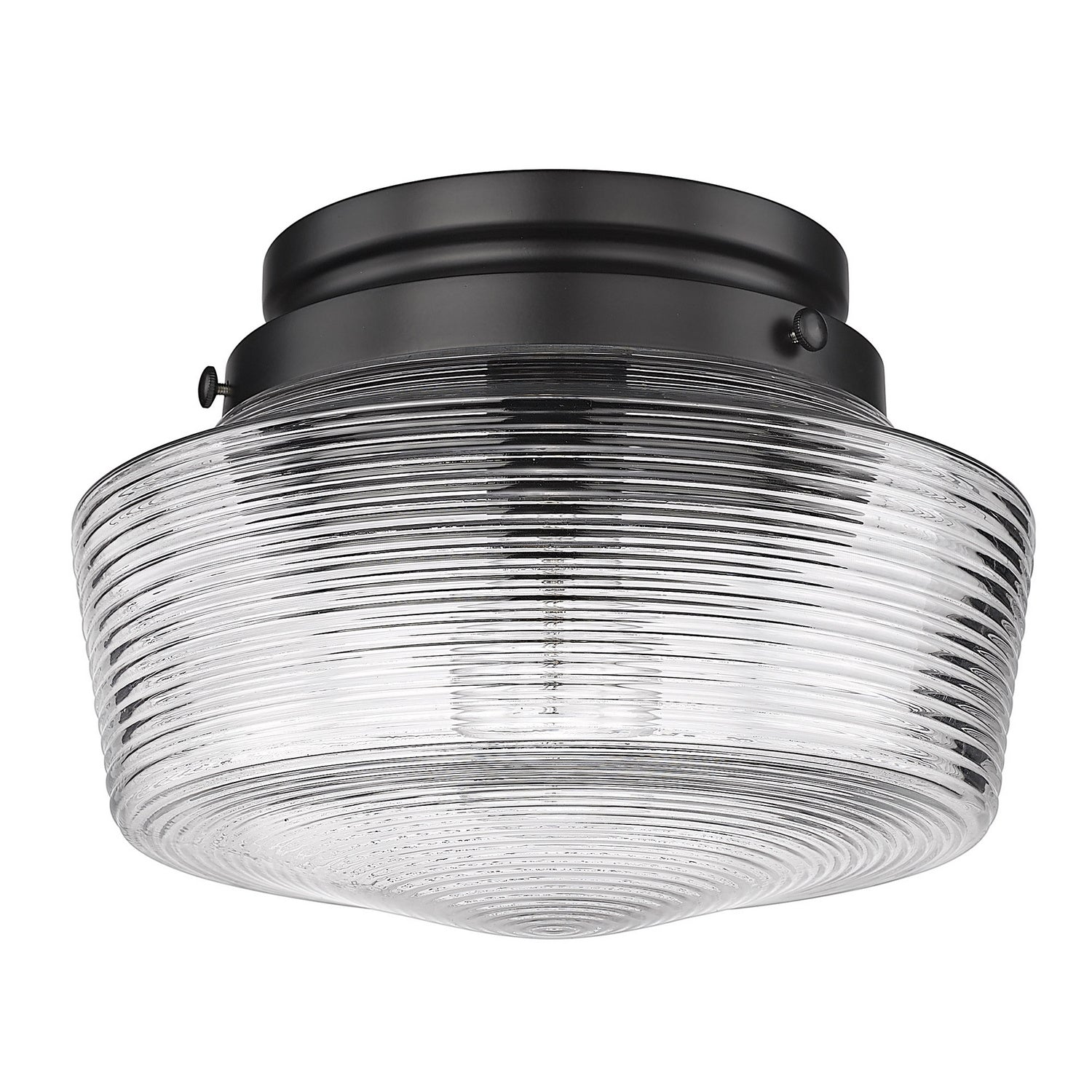 Golden - 3415-FM BLK-CLR - One Light Flush Mount - Holloway - Matte Black