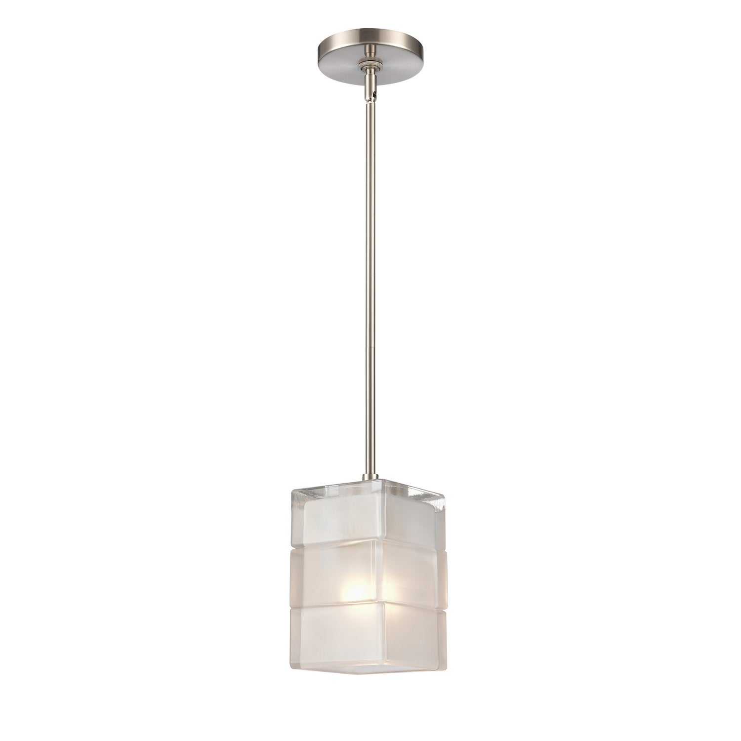 ELK Home - 67865/1 - One Light Mini Pendant - Ice Blocks - Satin Nickel