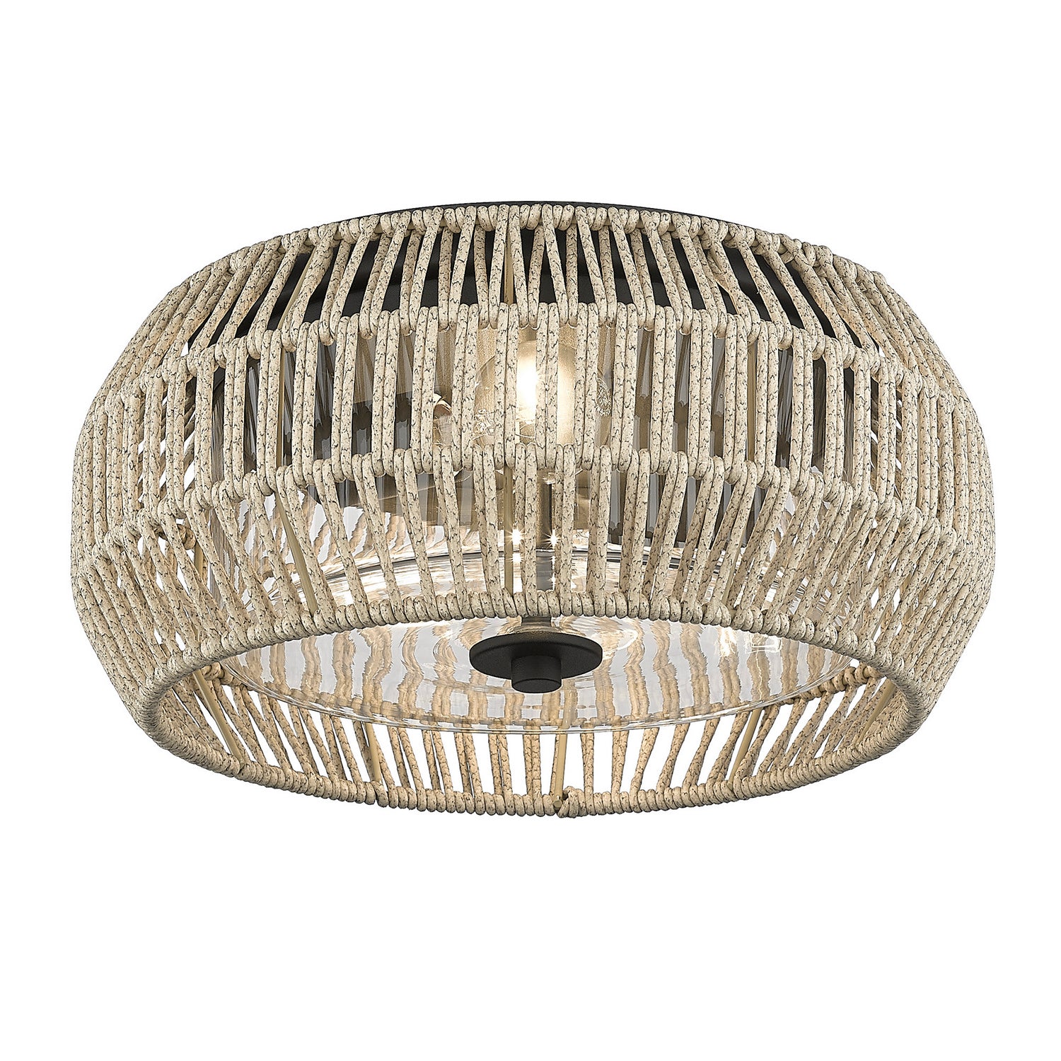 Golden - 6073-OFM NB-SS - Two Light Outdoor Flush Mount - Seabrooke - Natural Black