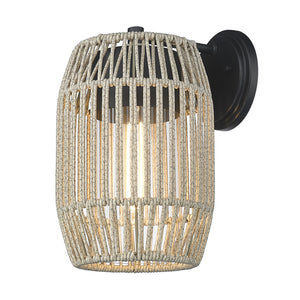 Golden - 6073-OWM NB-SS - One Light Outdoor Wall Sconce - Seabrooke - Natural Black