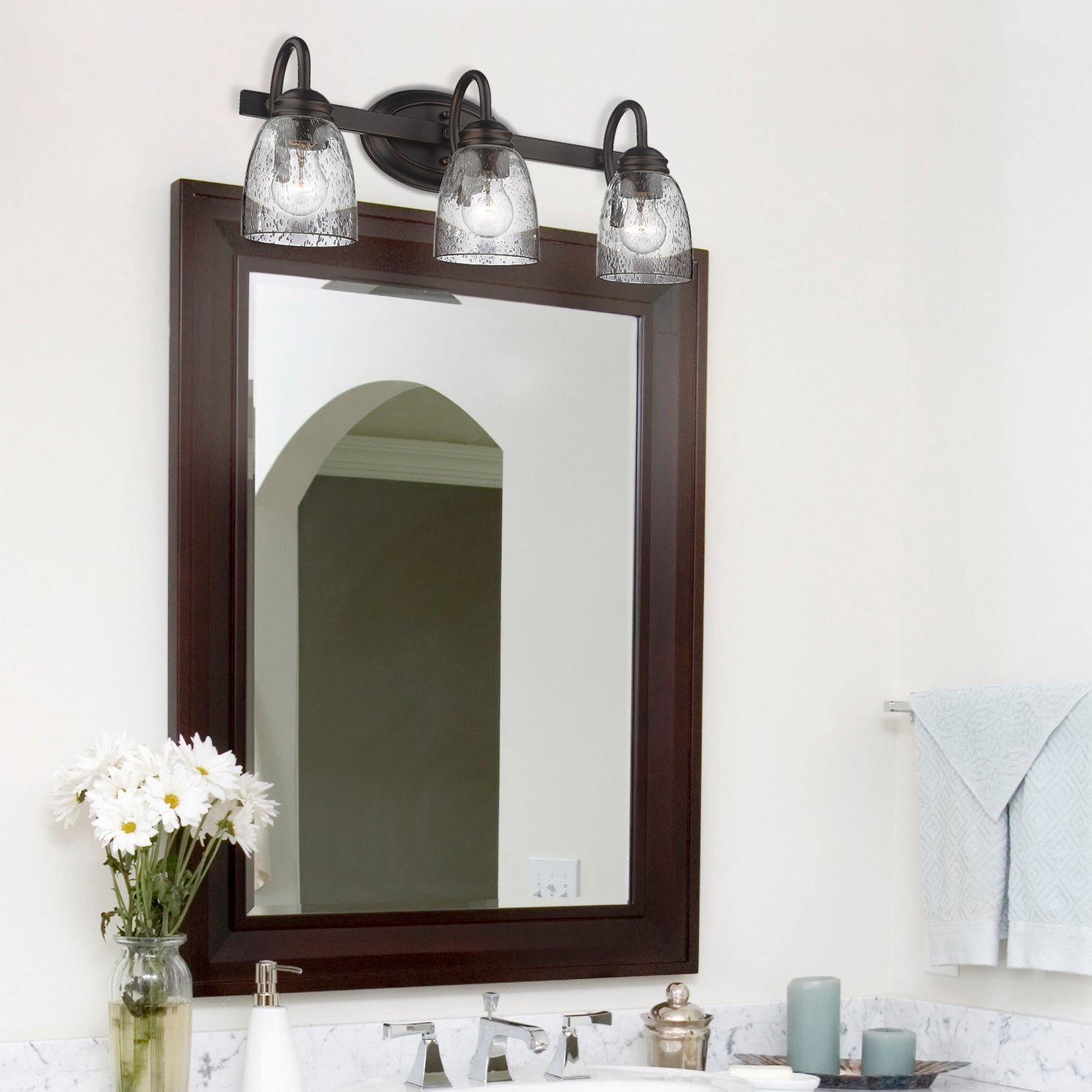 Golden - 8001-BA3 RBZ-SD - Three Light Bath Vanity - Parrish RBZ - Rubbed Bronze