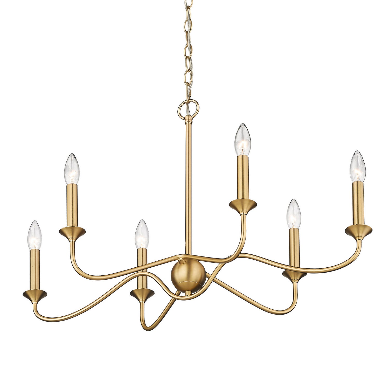 Golden - 8316-LP BCB - Six Light Pendant - Tierney BCB - Brushed Champagne Bronze