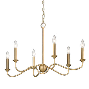 Golden - 8316-LP BCB - Six Light Pendant - Tierney BCB - Brushed Champagne Bronze