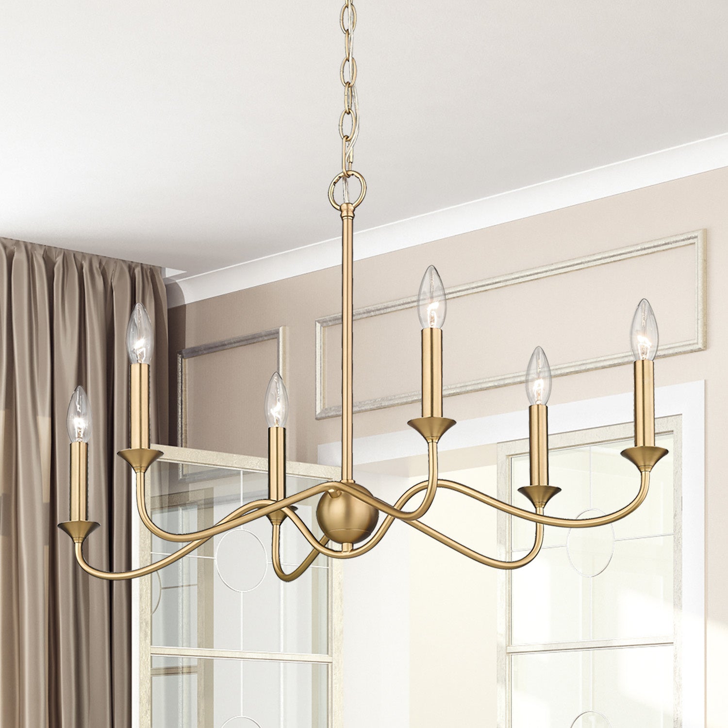 Golden - 8316-LP BCB - Six Light Pendant - Tierney BCB - Brushed Champagne Bronze