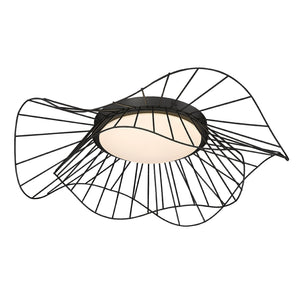 Golden - 9136-FM24 NB-OP - LED Flush Mount - Elena - Natural Black