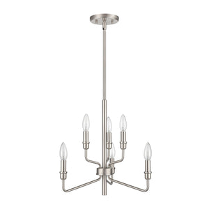 ELK Home - 81528/3+3 - Six Light Chandelier - Saginaw - Satin Nickel