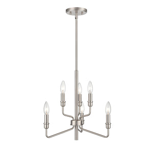 ELK Home - 81528/3+3 - Six Light Chandelier - Saginaw - Satin Nickel