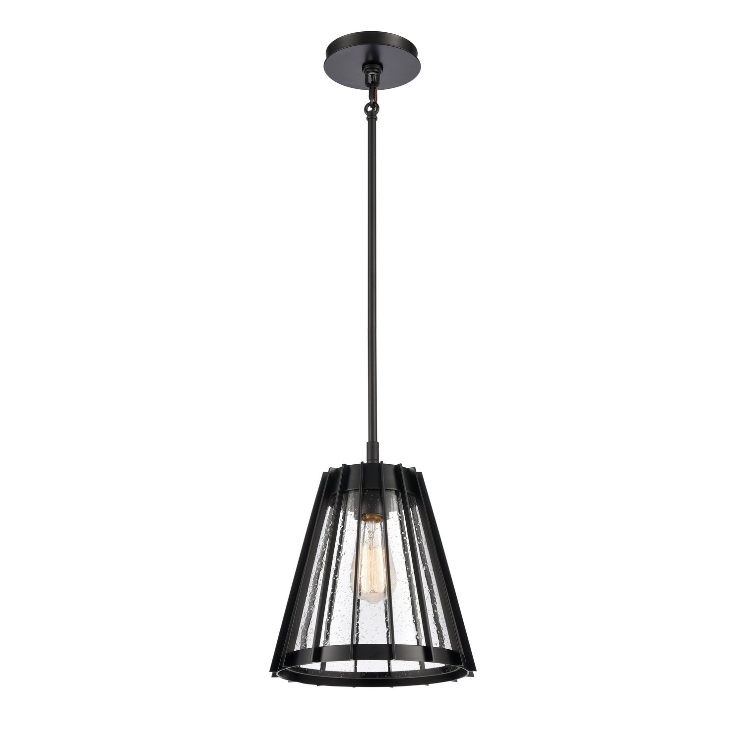 ELK Home - 82115/1 - One Light Pendant - Open Louvers - Matte Black