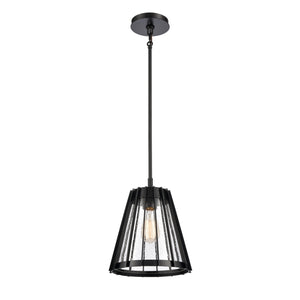 ELK Home - 82115/1 - One Light Pendant - Open Louvers - Matte Black