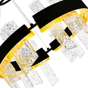 CWI Lighting - 1246P24-101-A - LED Chandelier - Guadiana - Black & Satin Gold