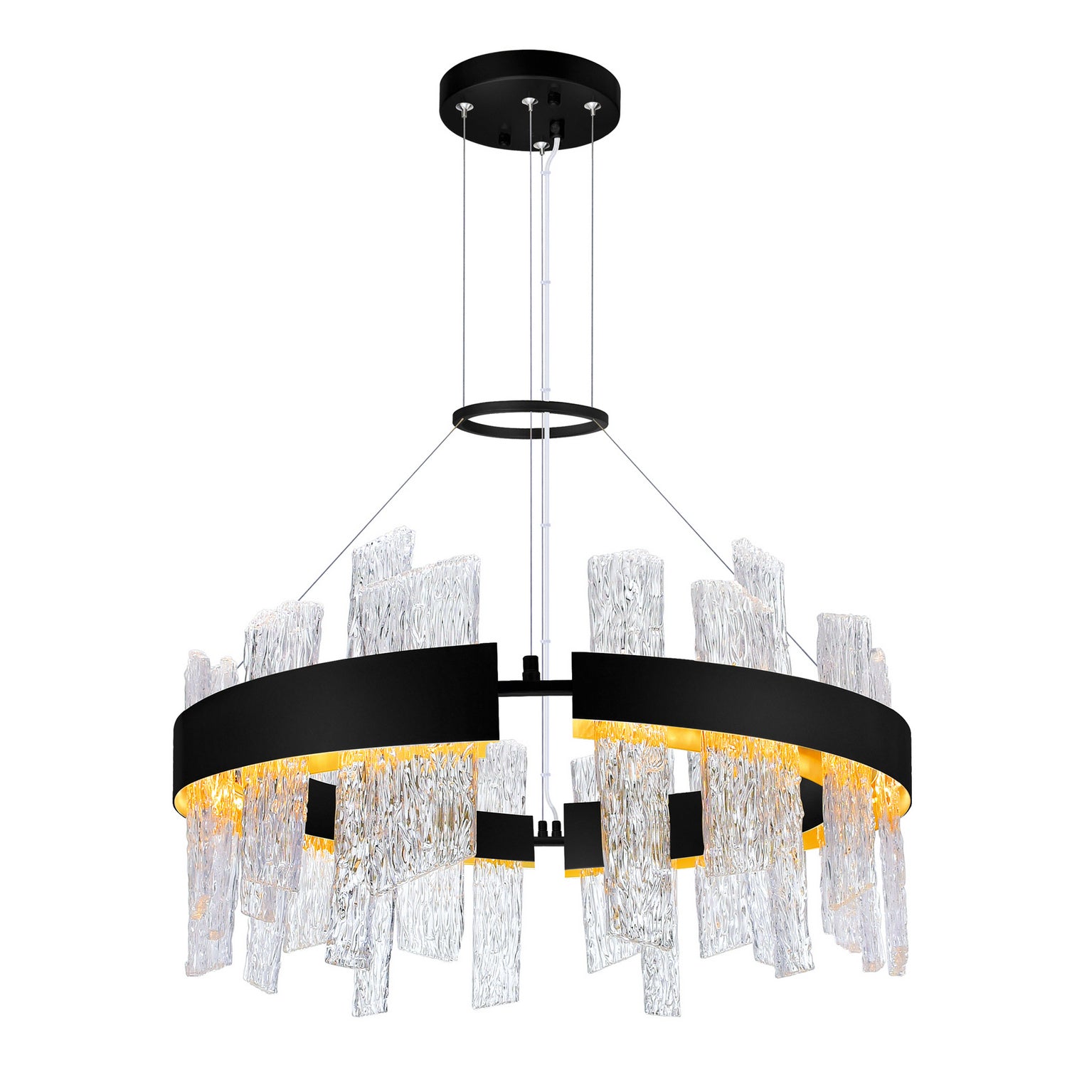 CWI Lighting - 1246P24-101-A - LED Chandelier - Guadiana - Black & Satin Gold