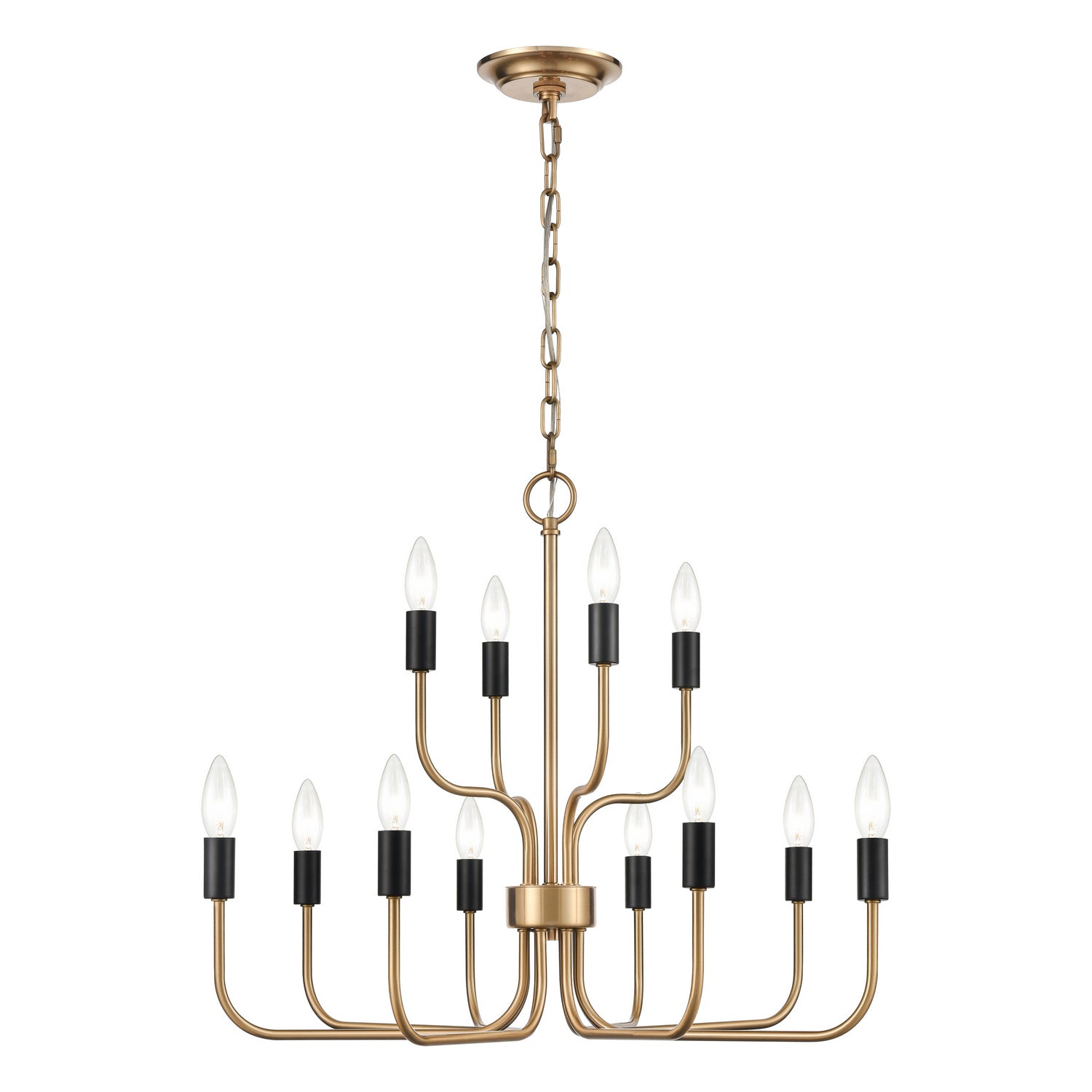 ELK Home - H0018-8566 - 12 Light Chandelier - Epping Avenue - Aged Brass