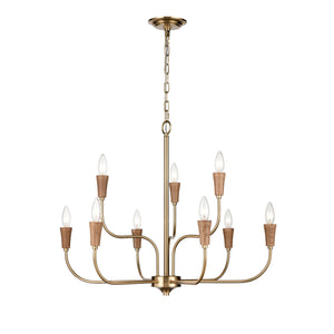 ELK Home - H0019-9618 - Nine Light Chandelier - Inga - Brass