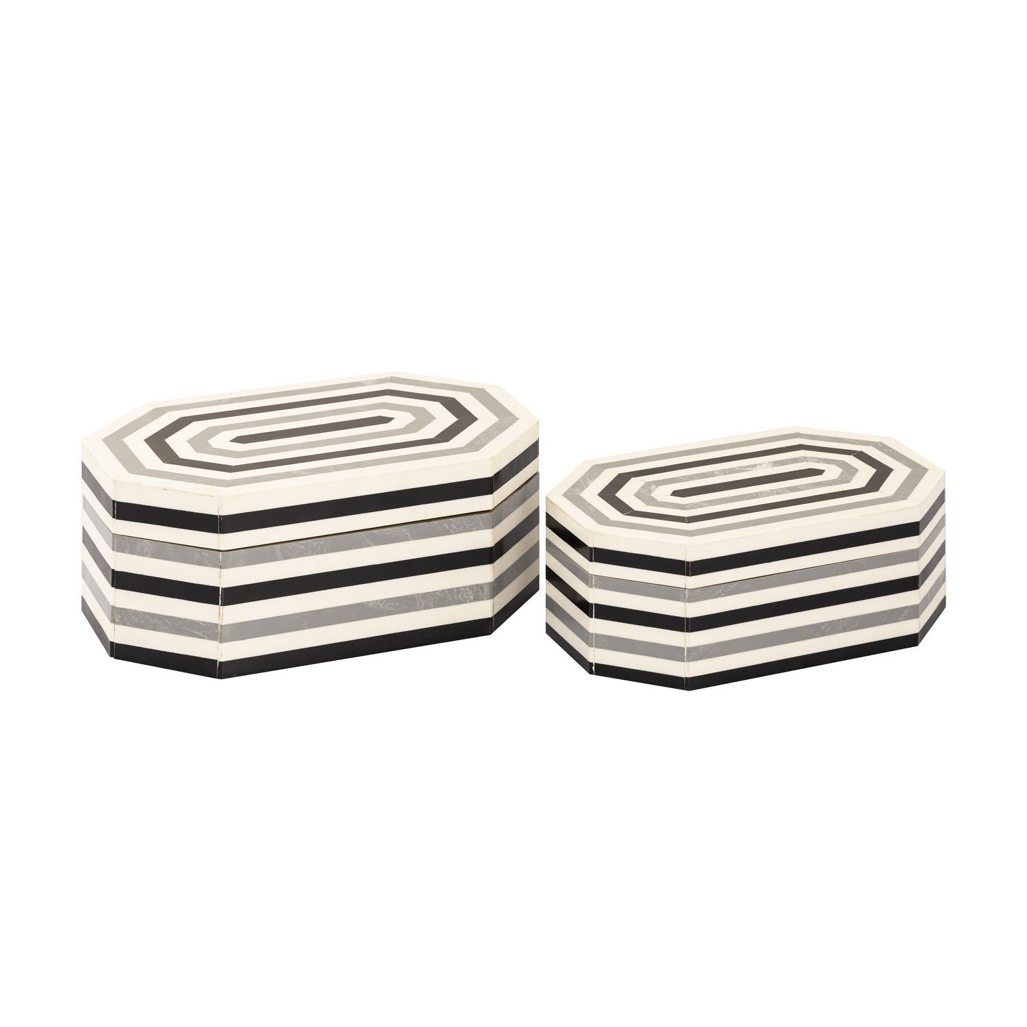 ELK Home - H0807-9768/S2 - Box - Octagonal Stripe - White