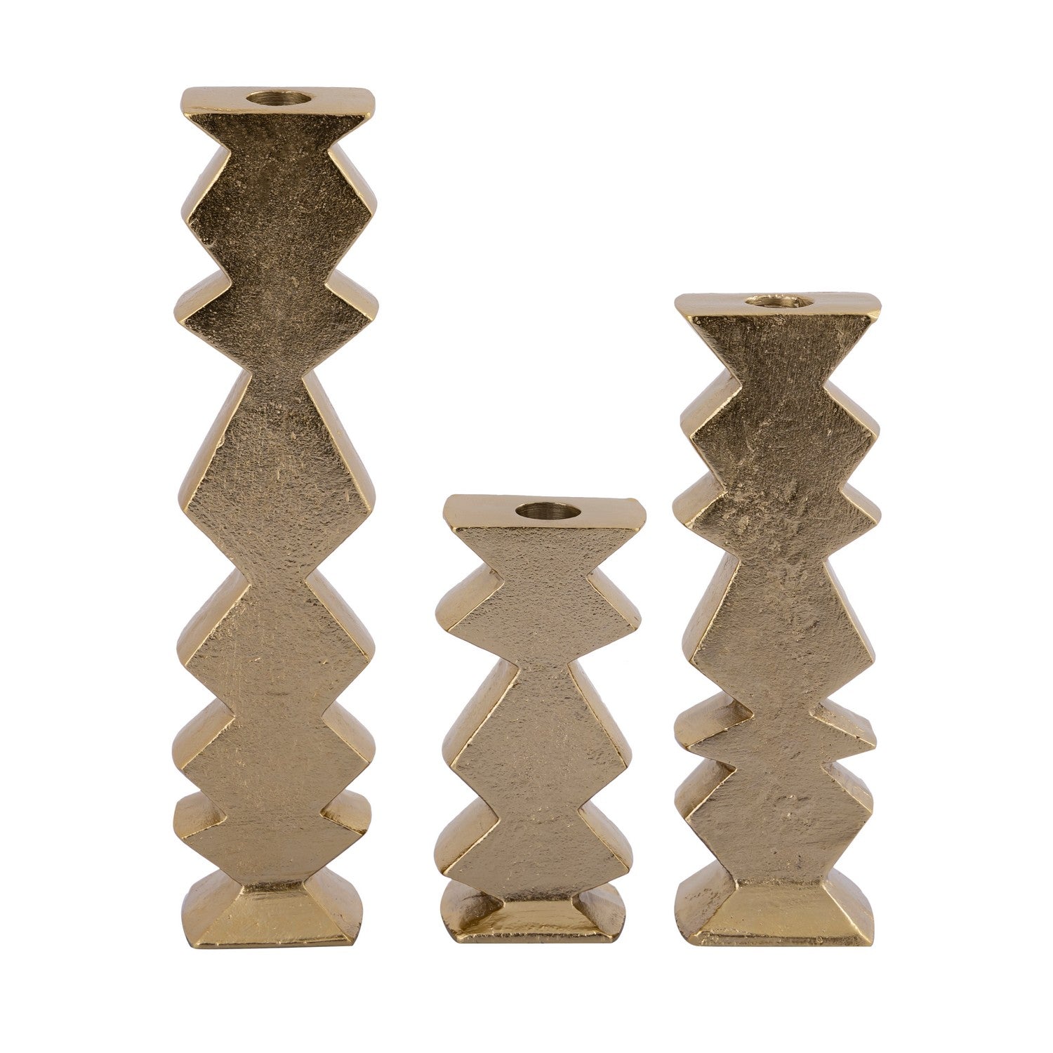 ELK Home - H0897-10526/S3 - Candleholder - Zig Zag - Aged Brass