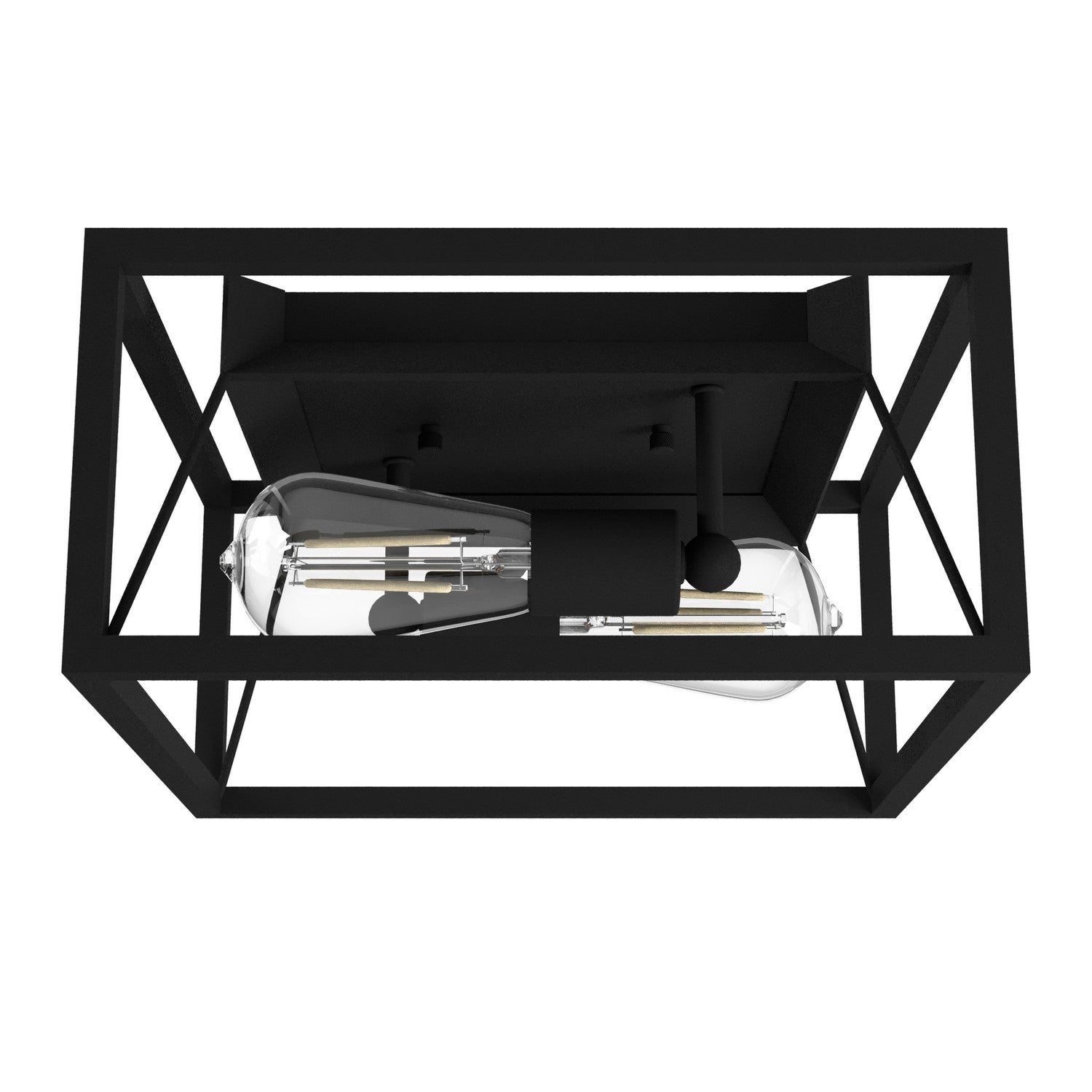 Hunter - 19410 - Two Light Flush Mount - Doherty - Natural Black Iron