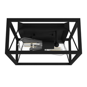 Hunter - 19410 - Two Light Flush Mount - Doherty - Natural Black Iron