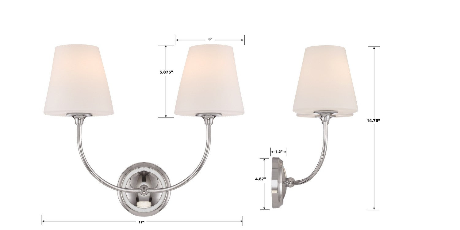 Crystorama - 2442-OP-CH - Two Light Wall Sconce - Sylvan - Polished Chrome